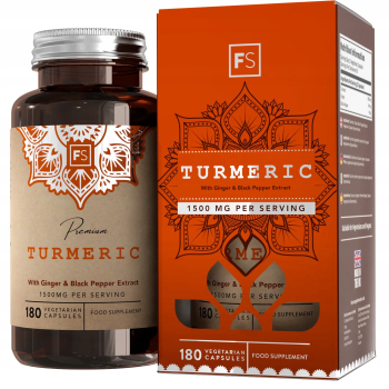 Focus Supplements Ekstrakt z kurkumy, imbiru i Czarnego pieprzu 180 Kapsułek