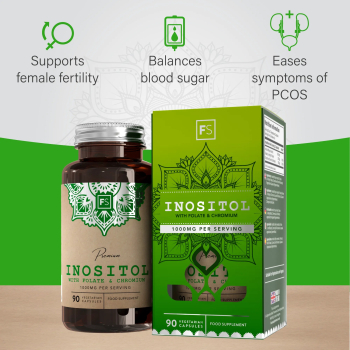 Focus Supplements Inozytol, Kwas foliowy i Chrom 90 Kapsułek