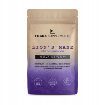 Focus Supplements Soplówka Jeżowata Lion’s Mane 50:1 Extract 120 Tabletek po 2000mg