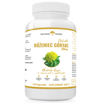 Natural Herbs Różeniec Górski – Rhodiola rosea Ekstrakt 200 mg | 120 kapsułek