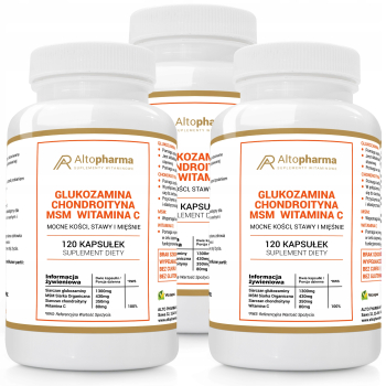 Alto Pharma Glukozamina Chondroityna MSM Witamina C 120 kapsułek